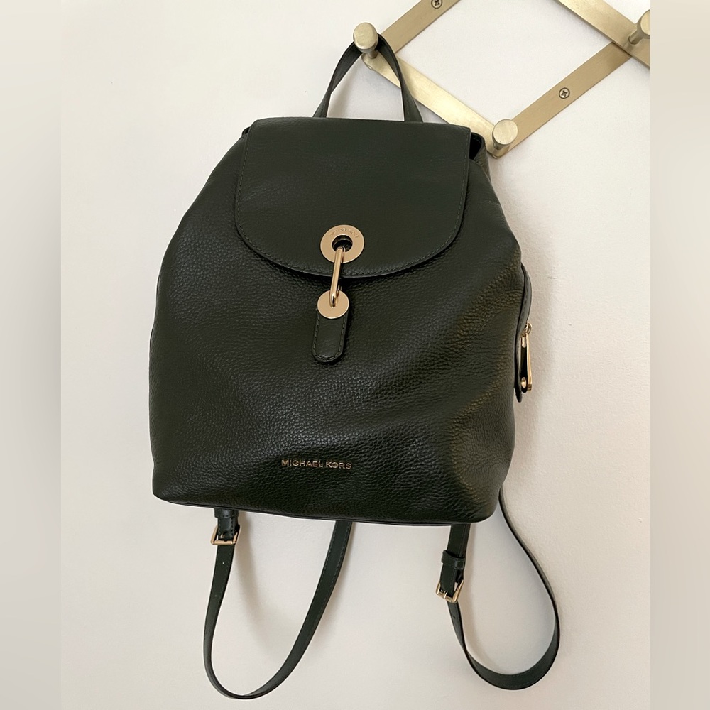 Michael Kors raven leather backpack